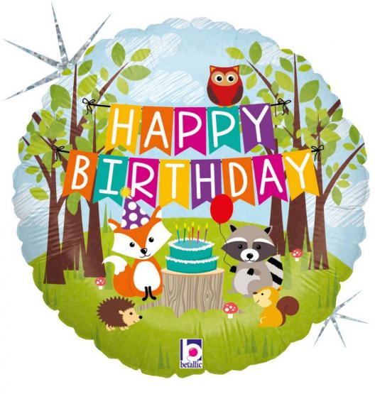 1 Foil Balloon Woodland Birthday Party  